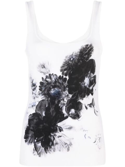 Alexander McQueen Chiaroscuro wool-silk tank top - Neutrals - zdjęcie produktu nr 1