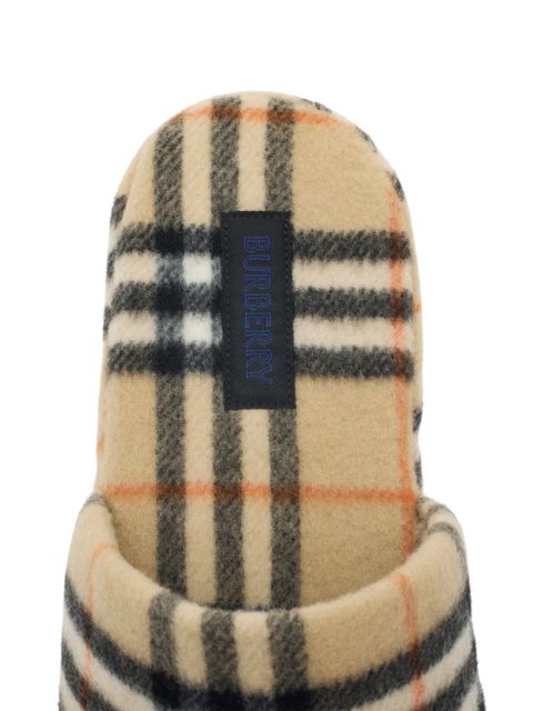 Burberry checked slippers - Neutrals