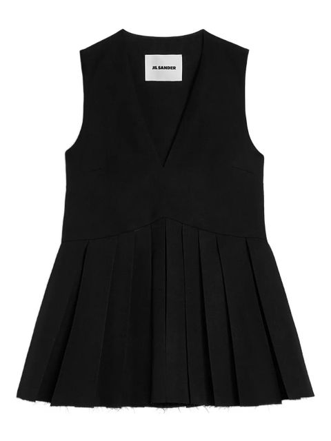 Jil Sander pleated wool gabardine top - Black - zdjęcie produktu nr 1