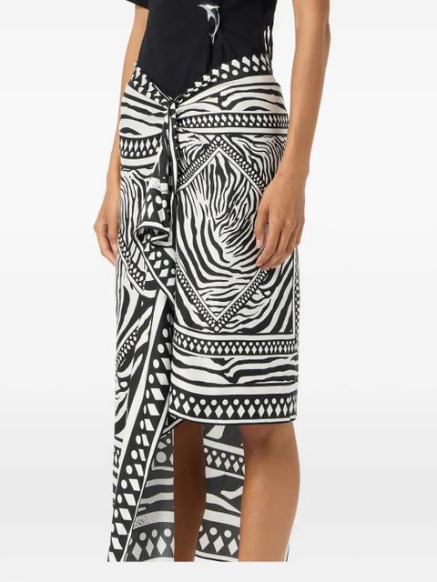 Blumarine asymmetrical foulard-print skirt - White