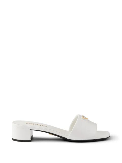 Prada Saffiano patent leather sandals - White - zdjęcie produktu nr 1