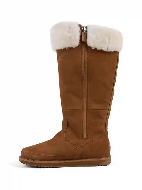 Emu Australia kozaki zamszowe Georgi damskie kolor brązowy na płaskim obcasie lekko ocieplone W13218