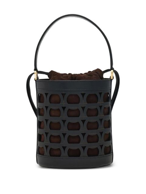 Ferragamo Gancini laser-cut bucket bag - Black - zdjęcie produktu nr 2