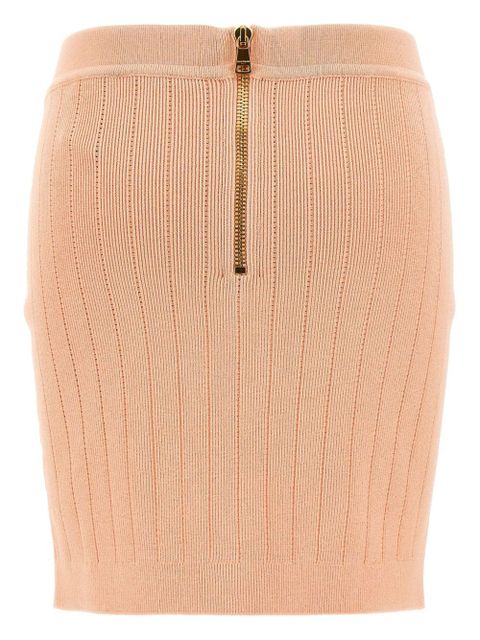 Balmain buttoned knitted midi skirt - Pink
