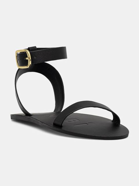 Manebi sandały damskie skórzane Black one band with buckle Leat - zdjęcie produktu nr 2