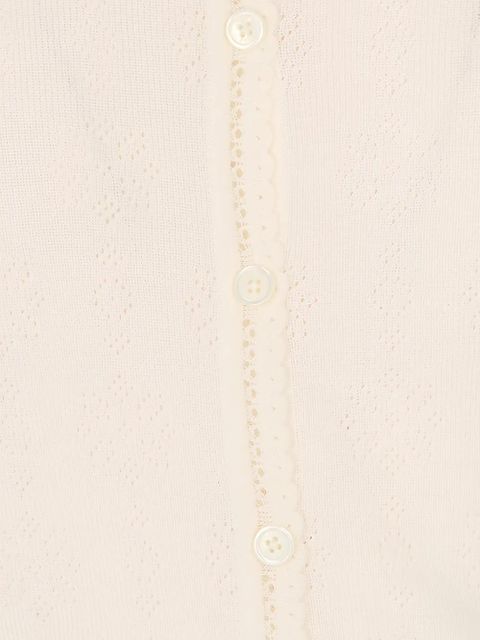 Chloé pointelle-knit scalloped-trim cardigan - White