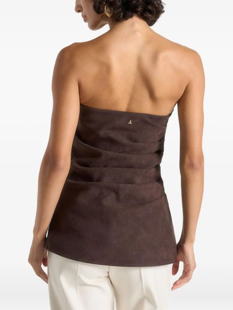 Manière De Voir Laurena tacked-detail bandeau top - Brown