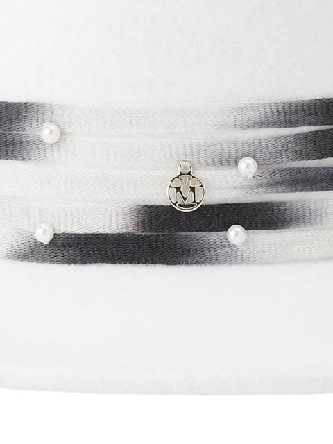 Maison Michel Kiki strap-detail wool hat - White - zdjęcie produktu nr 2