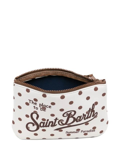 MC2 Saint Barth Aline polka dot logo-print clutch bag - Neutrals