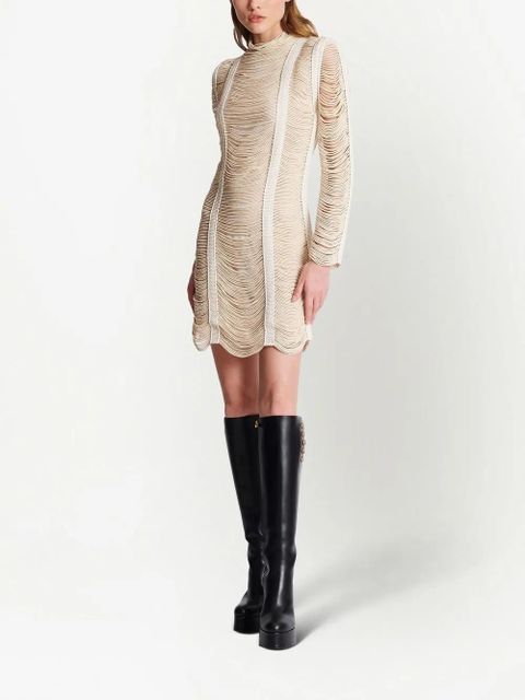 Balmain macramé-knit openwork minidress - Neutrals - zdjęcie produktu nr 2