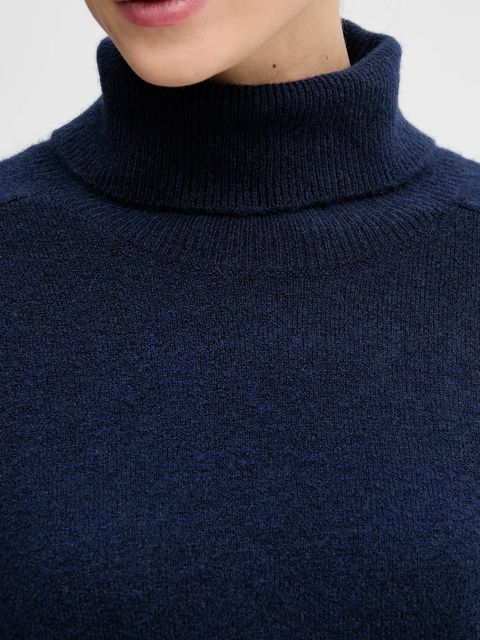 United Colors of Benetton sweter damski kolor granatowy lekki z golfem 11CZD204F