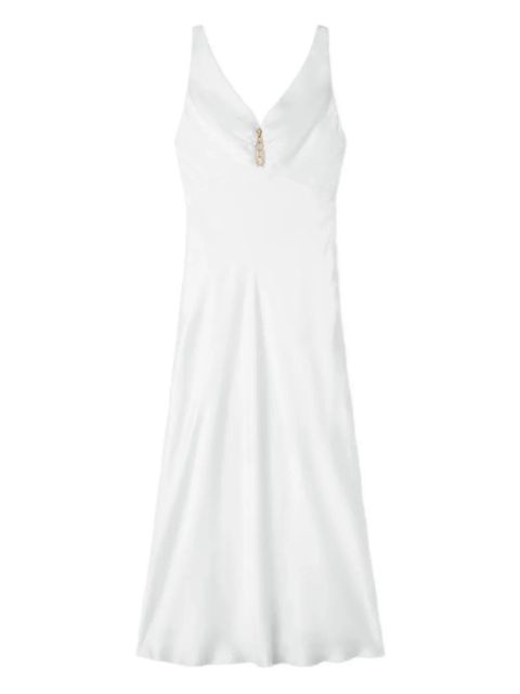SANDRO V-neck embellished-collar dress - White - zdjęcie produktu nr 1