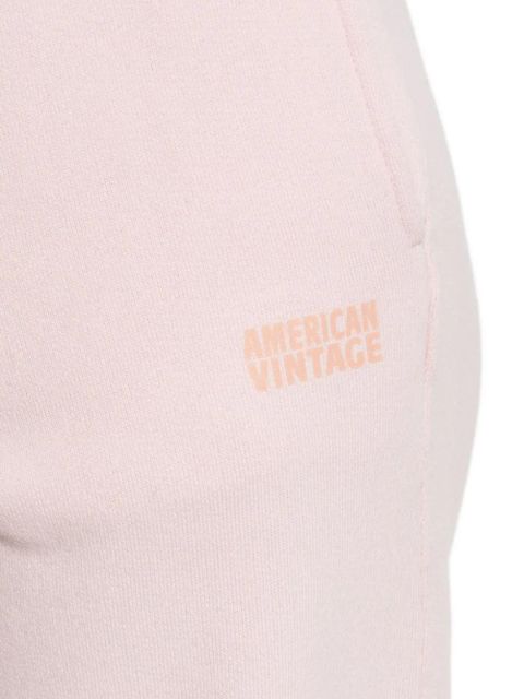 American Vintage Izubird logo-printed cuffed trousers - Pink
