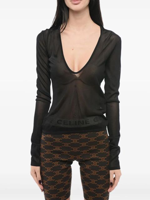 Saint Laurent scoop-neck knitted jumper - Black - zdjęcie produktu nr 1