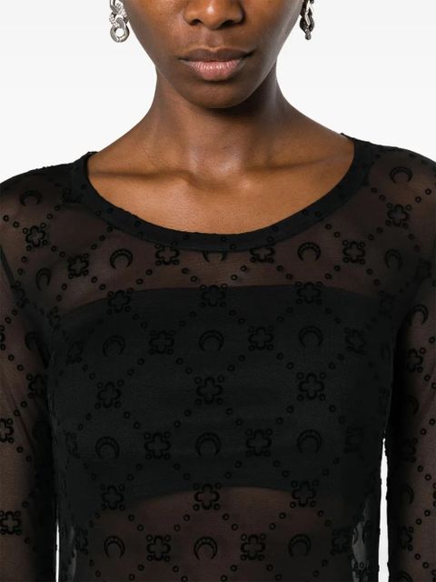 Marine Serre Moonogram mesh dress - Black - zdjęcie produktu nr 2