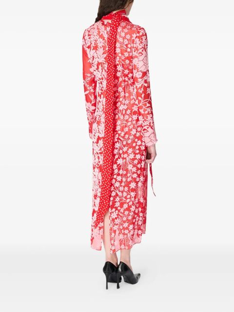 Marine Serre floral-polka dot print maxi dress - Red