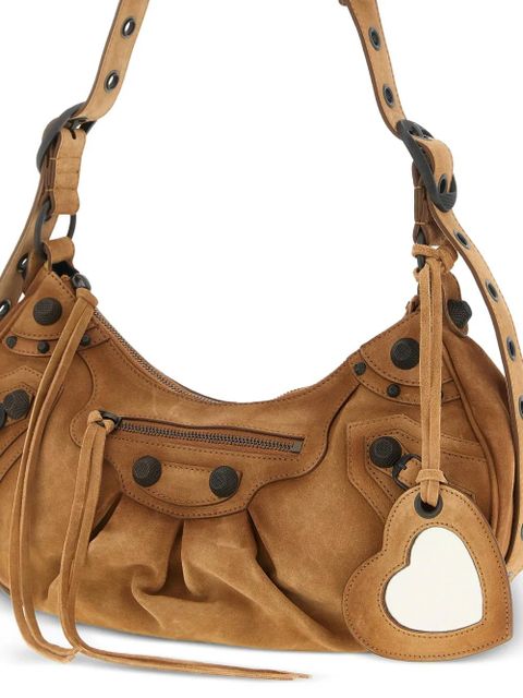 Balenciaga small Le Cagole studded shoulder bag - Brown