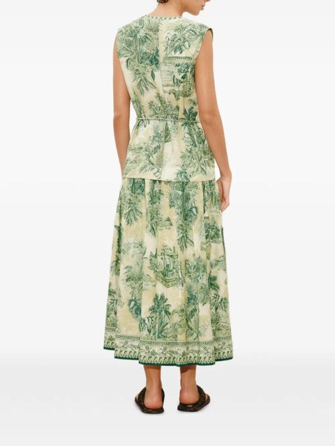 ALEMAIS Sara print tiered midi dress - Neutrals