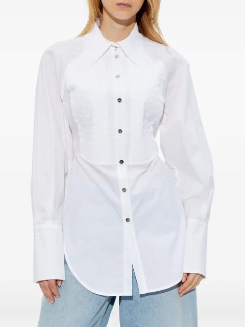 Blumarine pleated button shirt - White