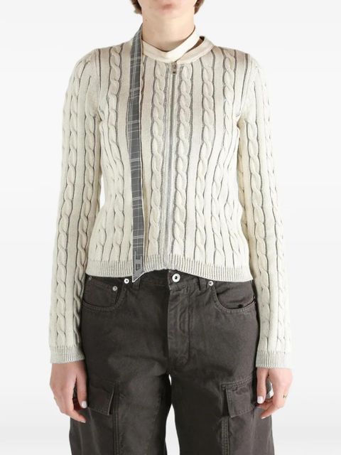 Diesel cable-knit zip cardigan - Neutrals - zdjęcie produktu nr 2