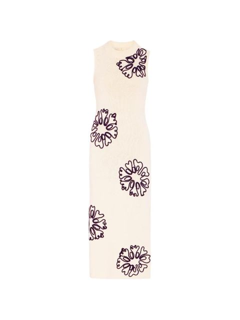 Marie Oliver Patricia floral midi dress - Neutrals