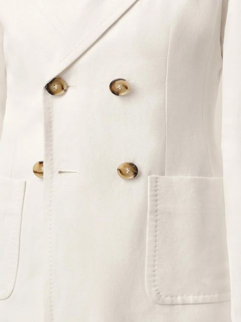 AMI Paris double breasted patch blazer - Neutrals