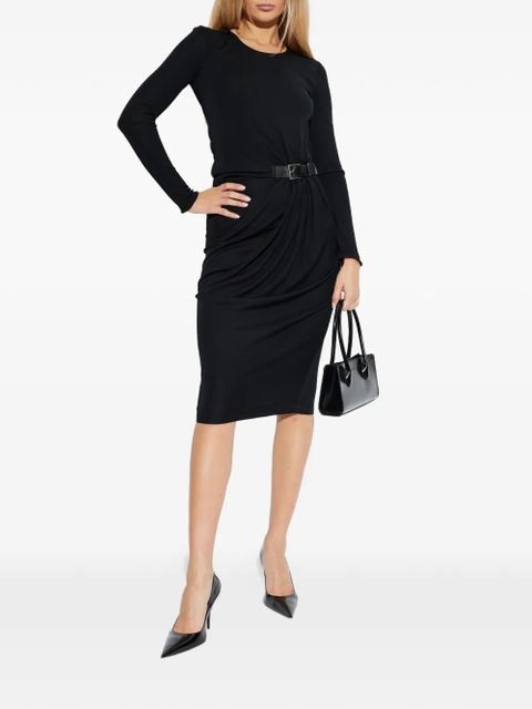 TOM FORD belt-detail midi dress - Black
