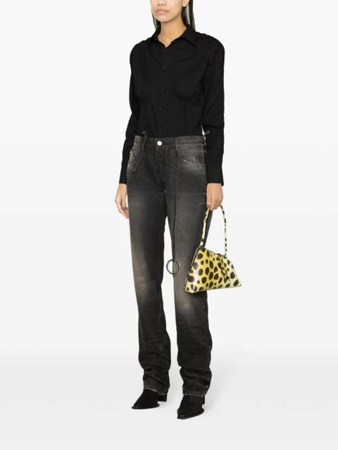 The Attico mid-rise tapered-leg jeans - Grey