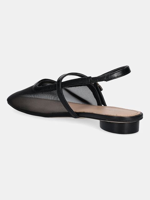 Tommy Hilfiger baleriny MESH ROUND HEEL BALLERINA kolor czarny z odkrytą piętą FW0FW08962