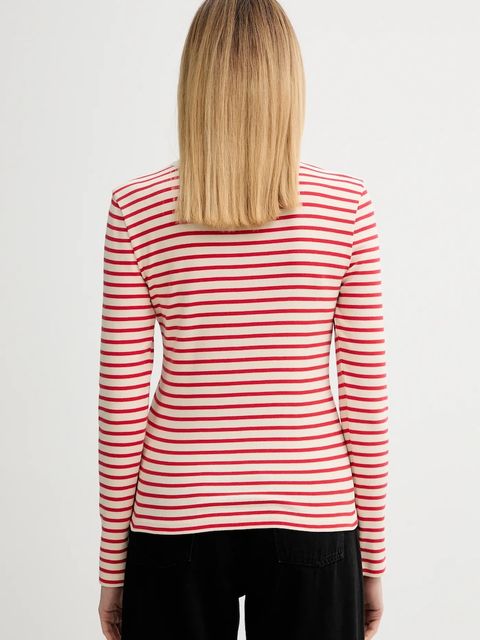 Marc O'Polo longsleeve bawełniany kolor czerwony 600207452011