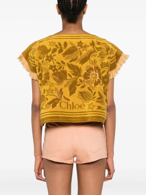 Chloé boat-neck jacquard top - Yellow