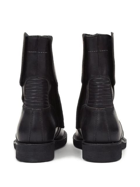 MM6 Maison Margiela leather combat boots - Black
