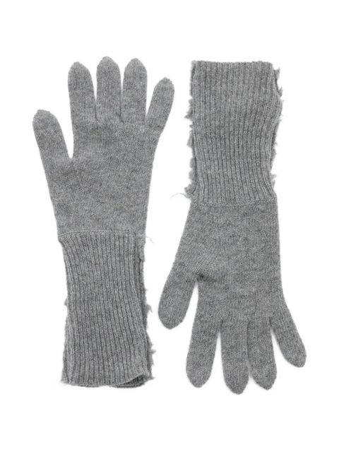 MM6 Maison Margiela ribbed-knit gloves - Grey - zdjęcie produktu nr 1