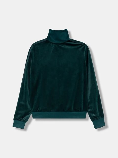 adidas Originals bluza Velvet damska kolor zielony z aplikacją JY2589