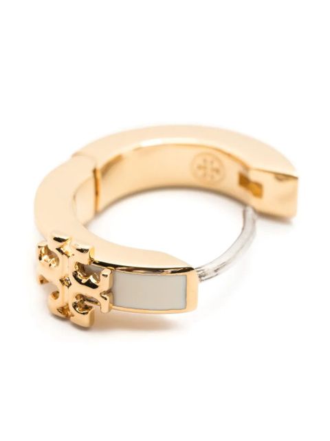 Tory Burch Kira enamel huggie hoop earrings - Gold - zdjęcie produktu nr 2