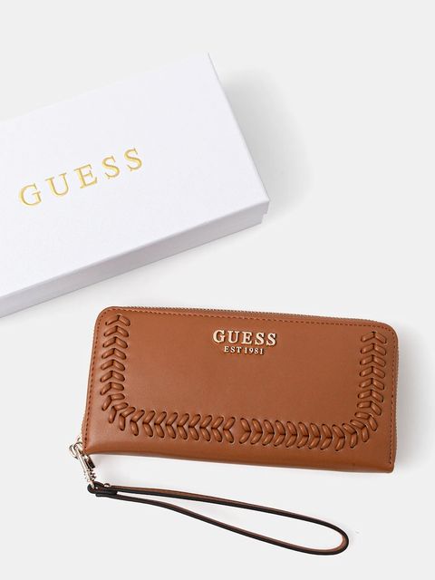 Guess portfel TATUM damski kolor brązowy SWNG96 67146