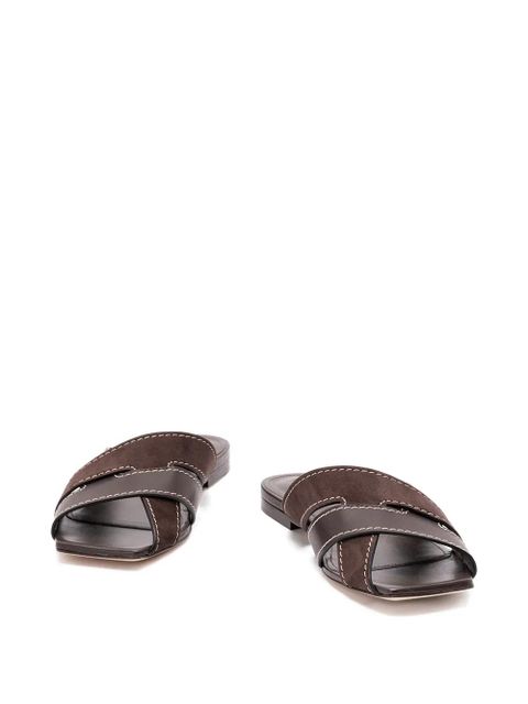Tod's cross-straps flat sandals - Brown