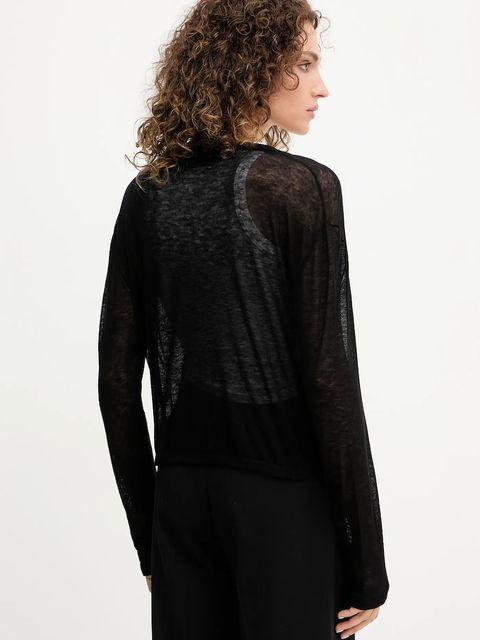 Patrizia Pepe kardigan wełniany damski kolor czarny lekki 8K0293 K034 - zdjęcie produktu nr 2