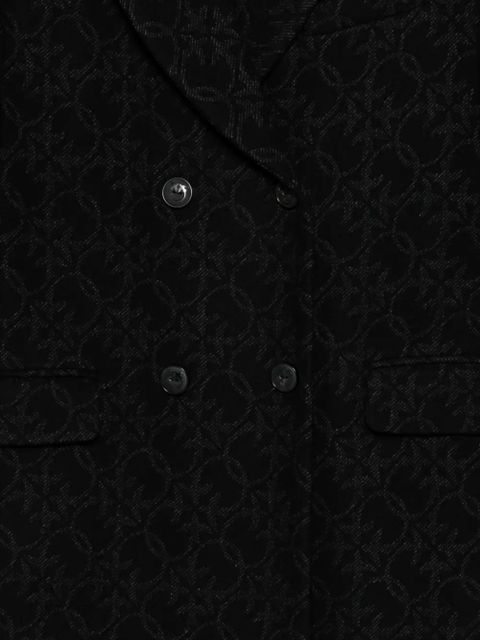 PINKO double-breasted patterned coat - Black
