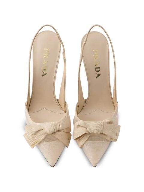 Prada leather heeled pumps - Neutrals