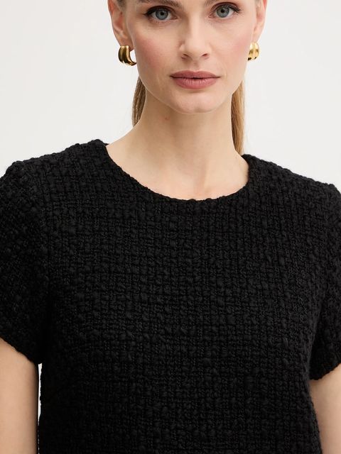 Luisa Spagnoli sukienka z dodatkiem wełny kolor czarny mini prosta 542531