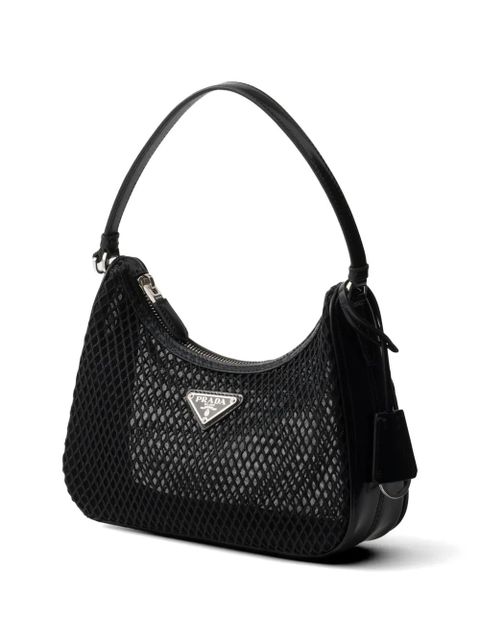 Prada Re-Edition 2005 mesh and brushed leather bag - Black
