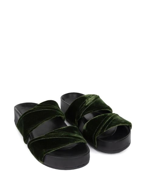 DRIES VAN NOTEN velvet twisted sandals - Green