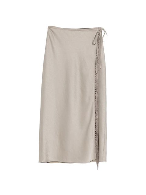 Nanushka sarong fringe-detail midi skirt - Grey - zdjęcie produktu nr 1