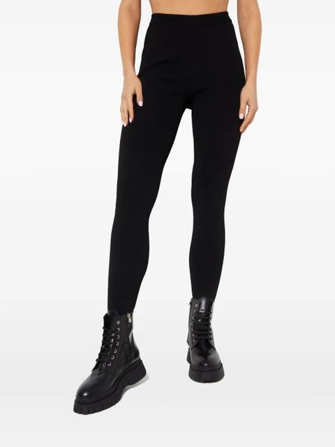 Yves Salomon elasticated ribbed-knit leggings - Black - zdjęcie produktu nr 2