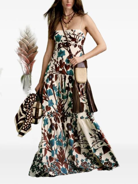 Johanna Ortiz Simbólico floral-pattern maxi dress - Neutrals