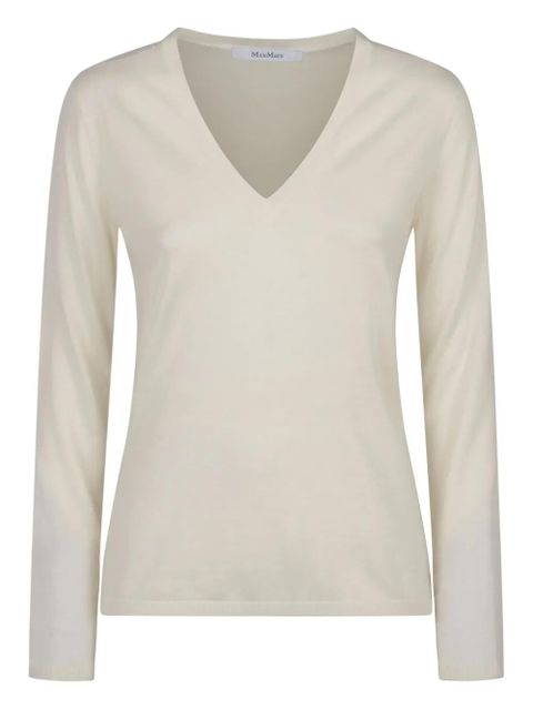 Max Mara V-neck long-sleeve top - White - zdjęcie produktu nr 1