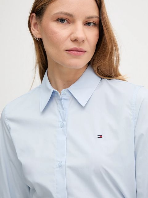 Tommy Hilfiger koszula damska kolor niebieski regular z kołnierzykiem klasycznym WW0WW47169