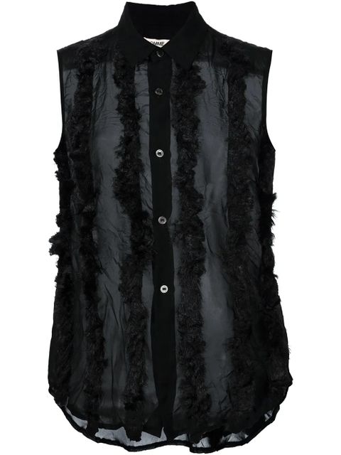 Comme Des Garçons embellished sheer shirt - Black - zdjęcie produktu nr 1
