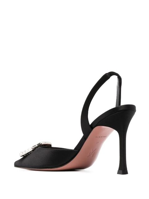 Amina Muaddi 90mm Camelia slingback pumps - Black - zdjęcie produktu nr 2